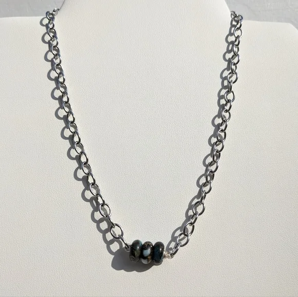 Jasper Stainless Steel Silver Chain Necklace Handmade  Crystals Grounding Unisex - Picture 13 of 13